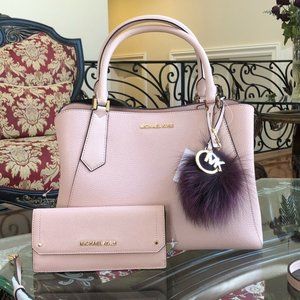 3pcs Michael Kors large handbag&wallet&pom Pom